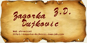 Zagorka Dujković vizit kartica